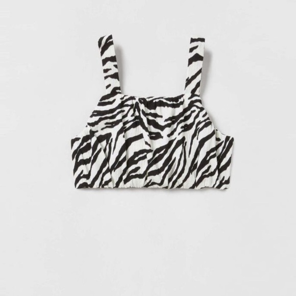 TEXTURED ANIMAL PRINT CROP
TOP - Black |ZARA Angola girls too - Picture 1 of 4